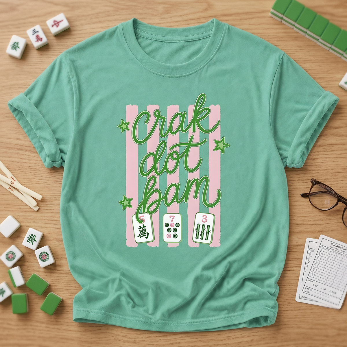 Eat Sleep Mahjong Repeat - Personalized Comfort Colors Shirt, Retro Mahjong Tile Shirt, Mah Jongg Club Tee, Game Night Gift, Gift for Mahjong Lovers