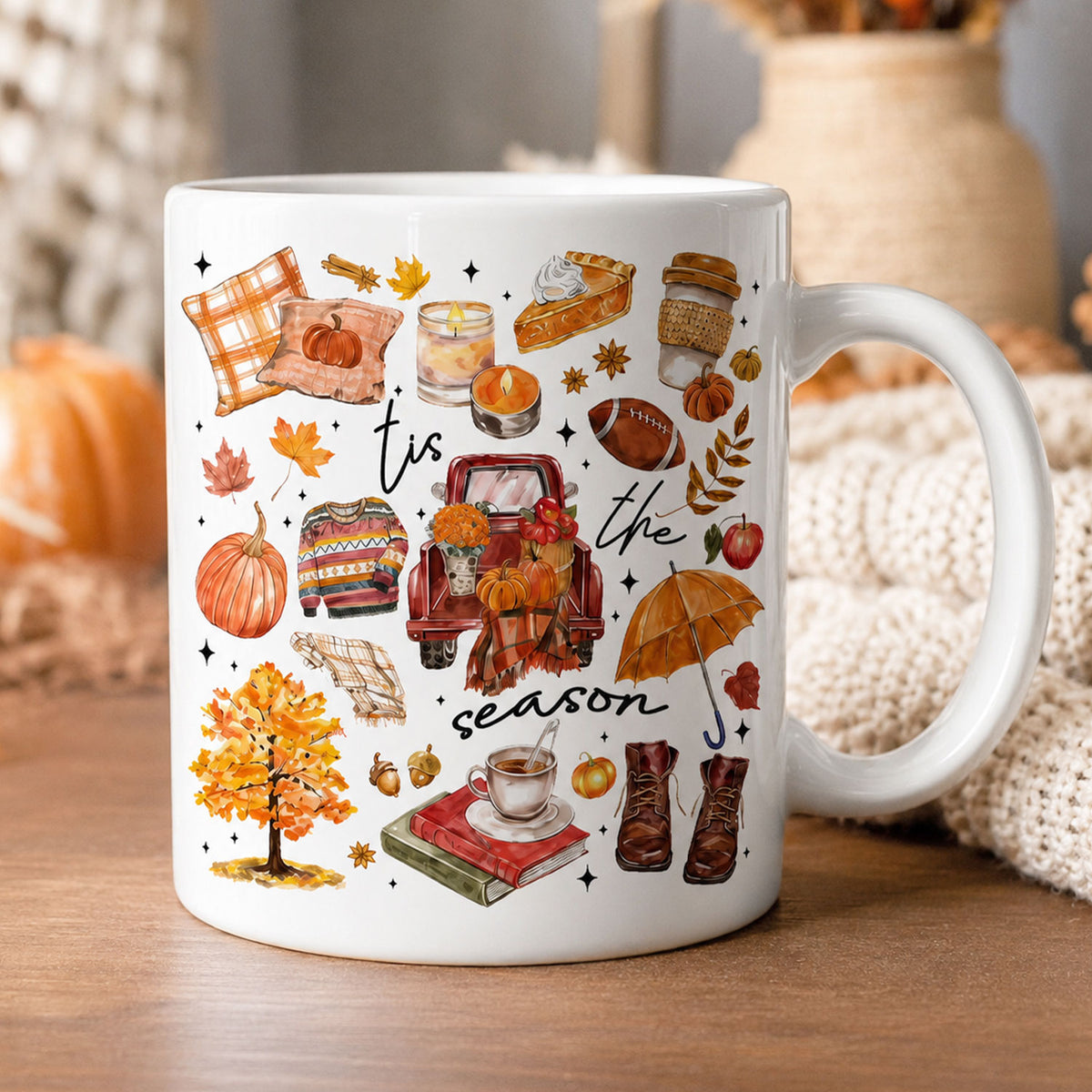 It's The Season For Cozy Moments - Fall Coffee Mug, Autumn Pumpkin Mug, Cozy Fall Gift for Coffee Lovers