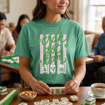 Eat Sleep Mahjong Repeat - Personalized Comfort Colors Shirt, Retro Mahjong Tile Shirt, Mah Jongg Club Tee, Game Night Gift, Gift for Mahjong Lovers