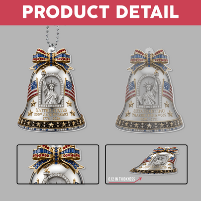 Statue Of Liberty Acrylic Car Hanger, USA 250th Anniversary Keepsake, 4th of July Car Decor, 1776-2026 Anniversary Decoration