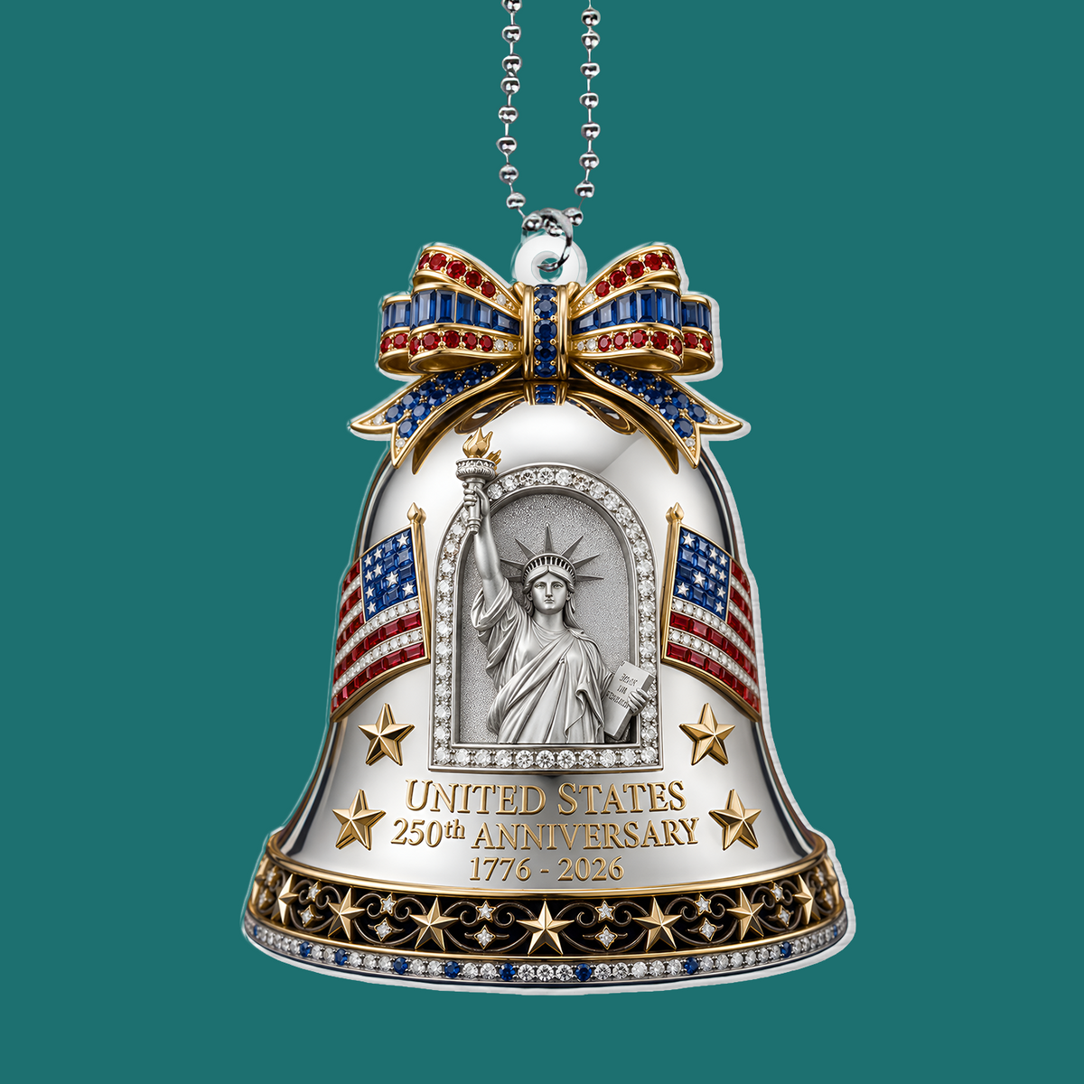 Statue Of Liberty Acrylic Car Hanger, USA 250th Anniversary Keepsake, 4th of July Car Decor, 1776-2026 Anniversary Decoration