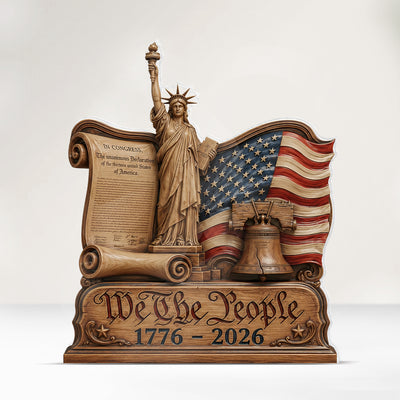 We The People 250th Anniversary Patriotic Acrylic Plaque, 1776–2026 USA Flag Shelf Decor