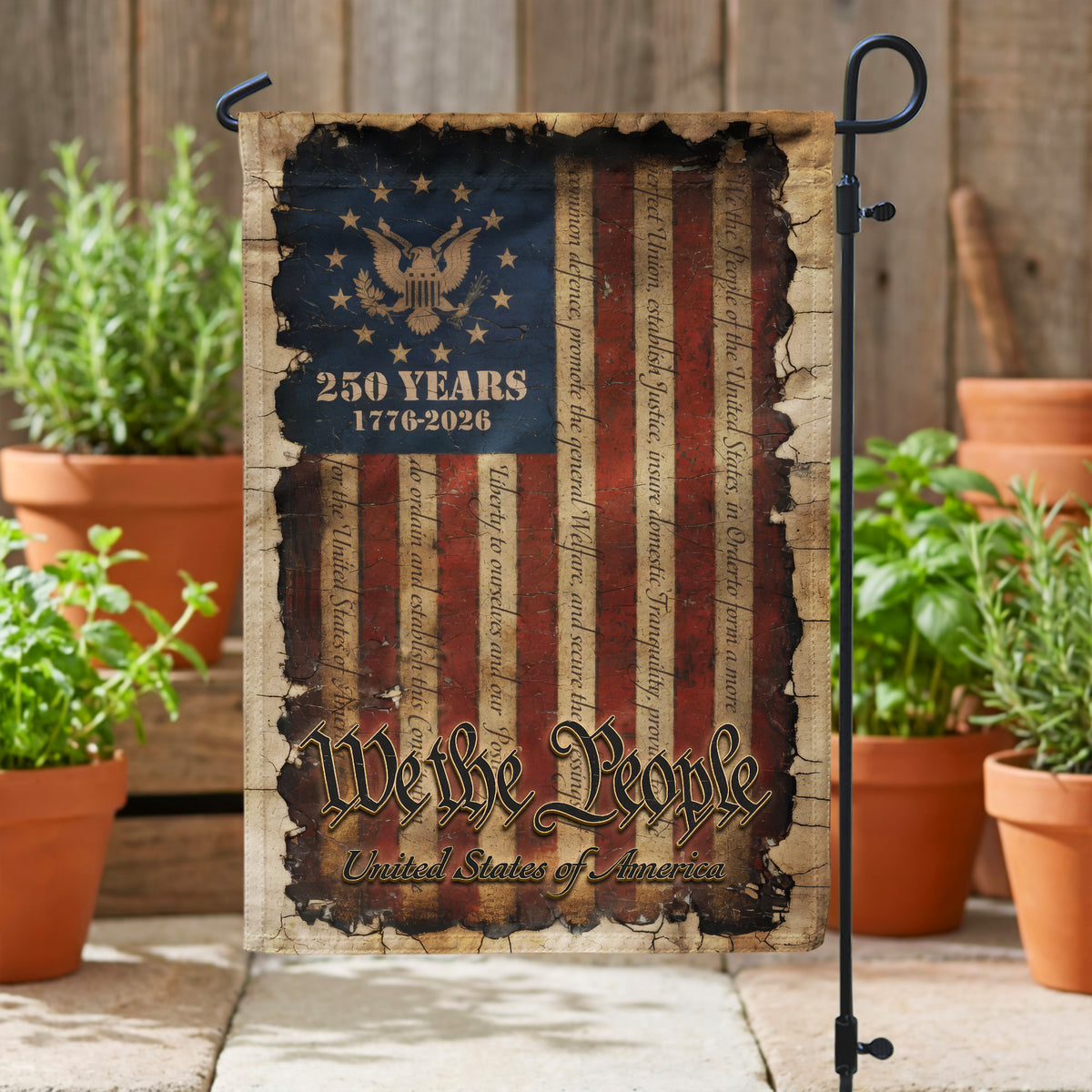 We The People Of The United States Garden Flag, 250th Anniversary Flag, USA Independence Day Decor