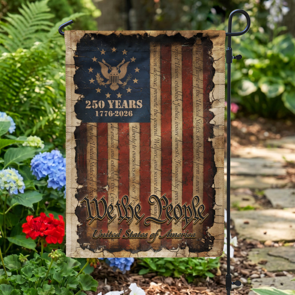 We The People Of The United States Garden Flag, 250th Anniversary Flag, USA Independence Day Decor