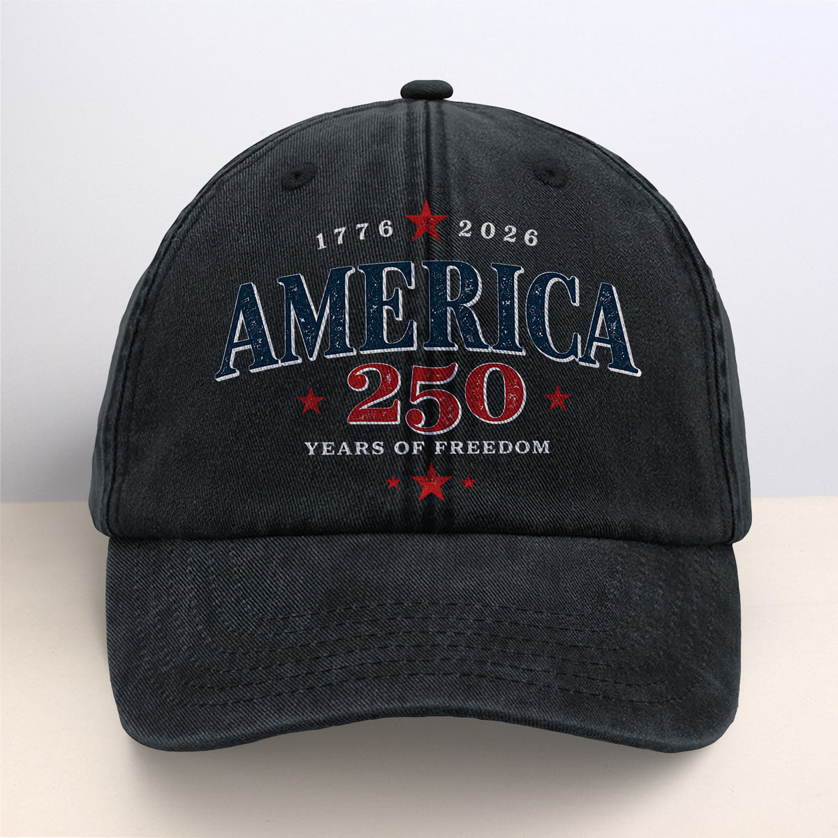 250 Years of Freedom Wash Denim Cap, Retro American Cap, 4th of July Proud Patriotic American Gift