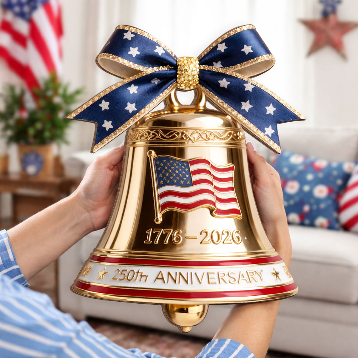Liberty Bell USA 250th Anniversary Wooden Sign, USA 250th Anniversary Commemorative Gift