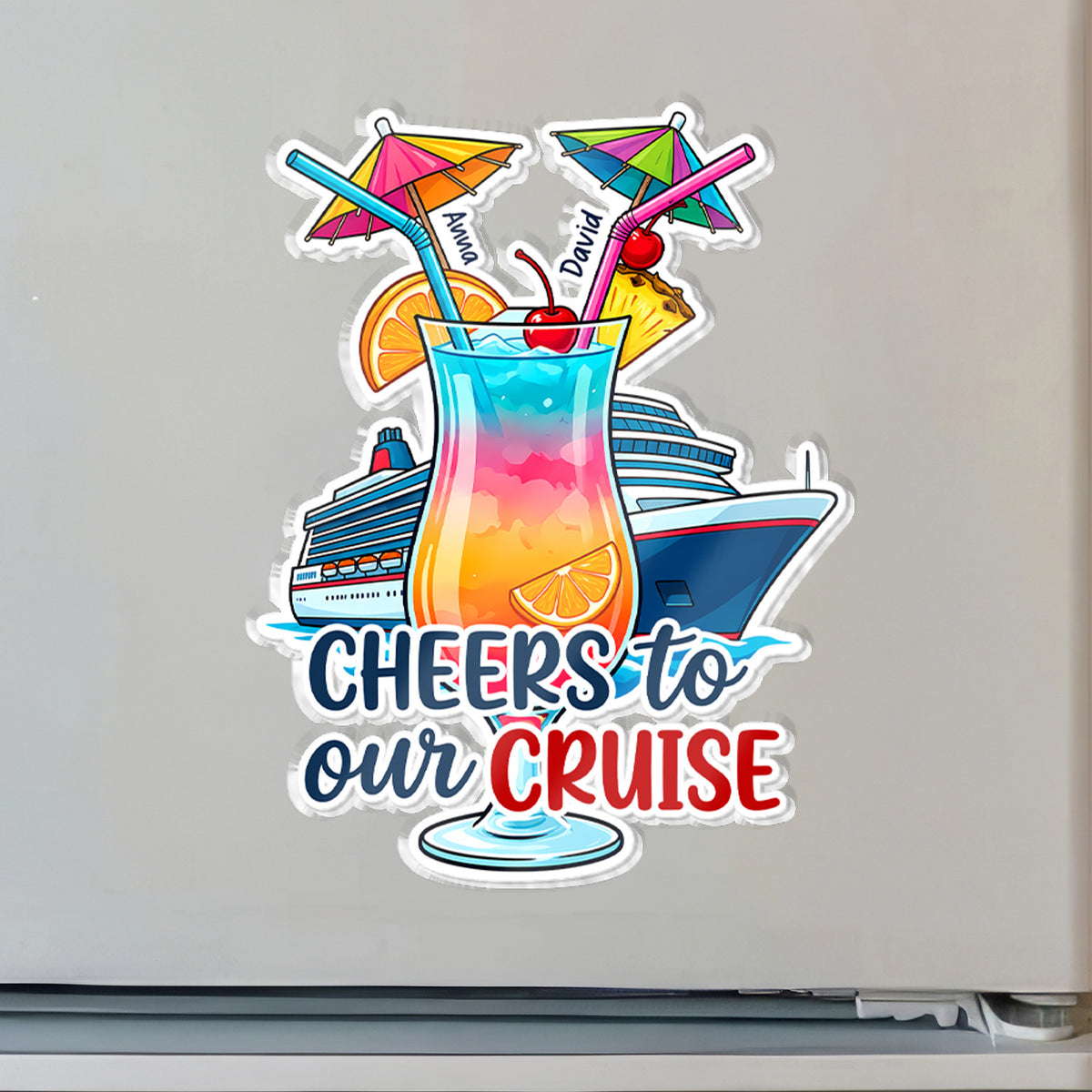 Tropical Drink Shape - Personalized Cruise Magnet