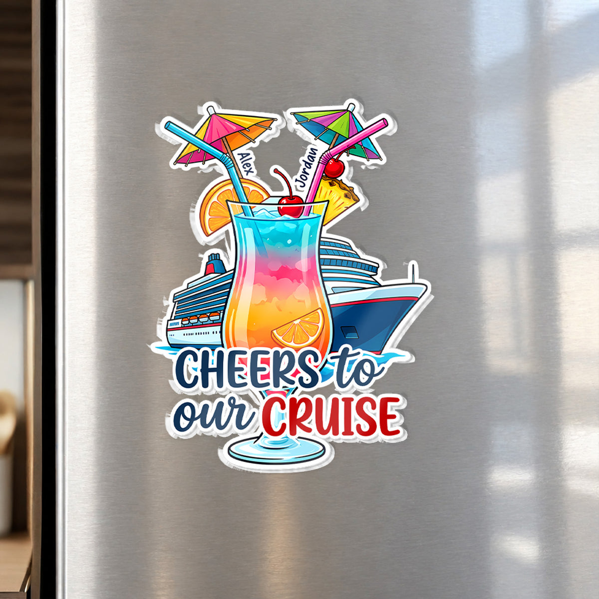 Tropical Drink Shape - Personalized Cruise Magnet