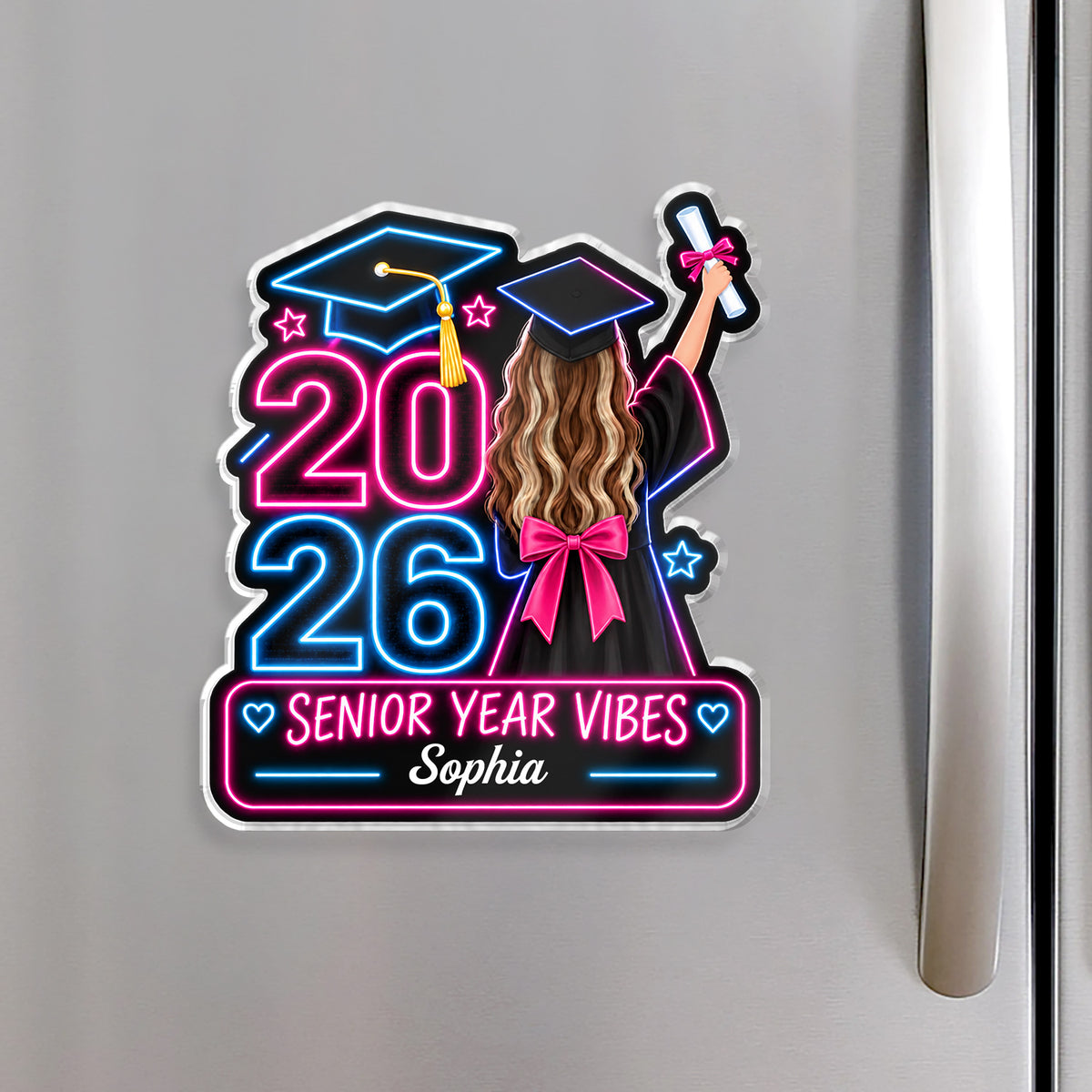Neon Sign Style Graduation Magnet