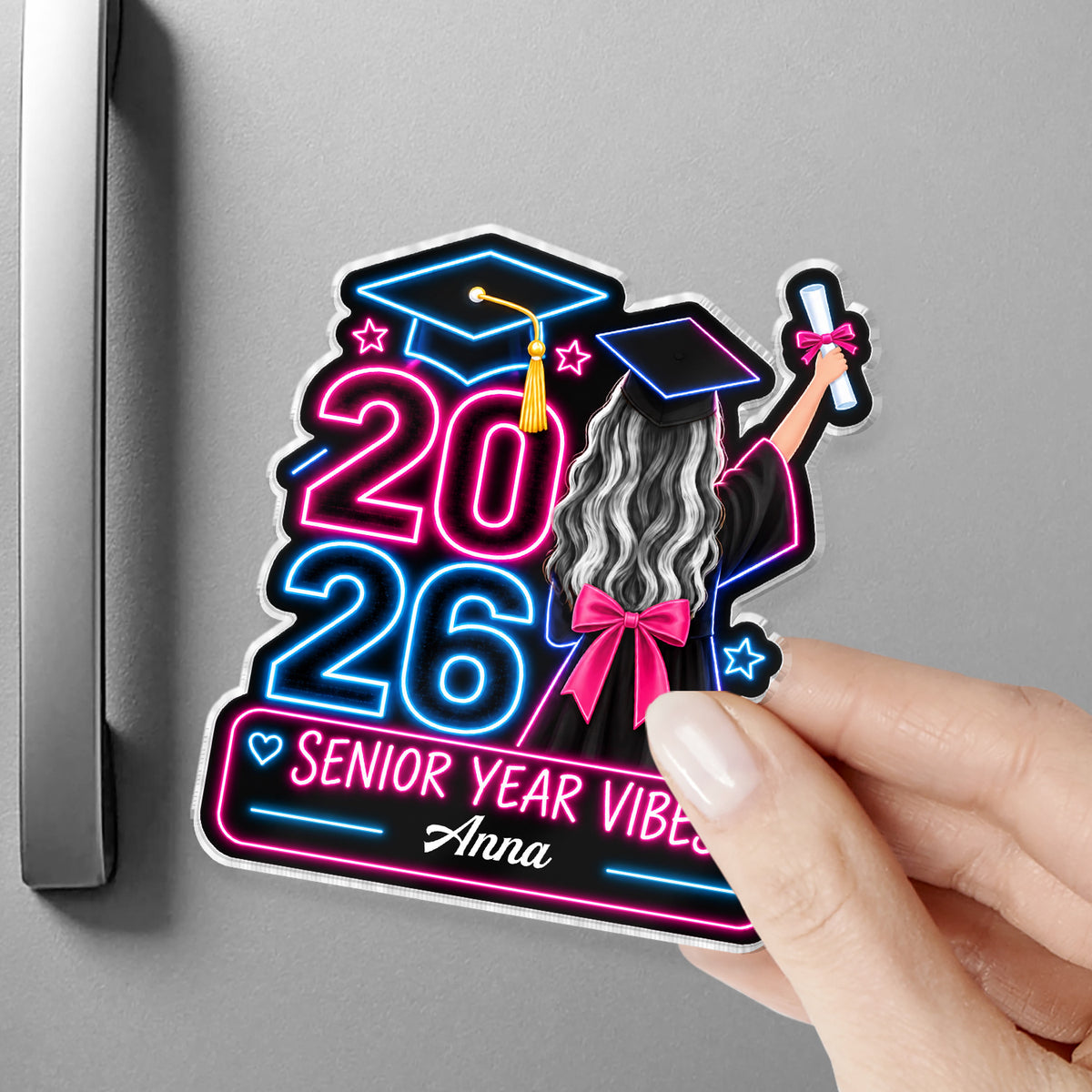 Neon Sign Style Graduation Magnet