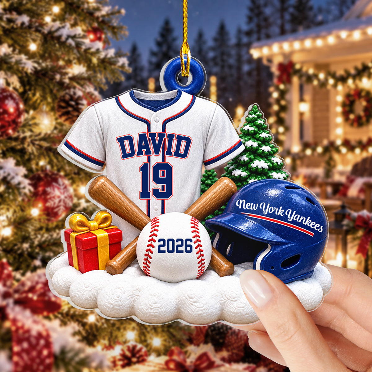 Baseball Uniform - Personalized Acrylic Ornament, Christmas Ornament for Players