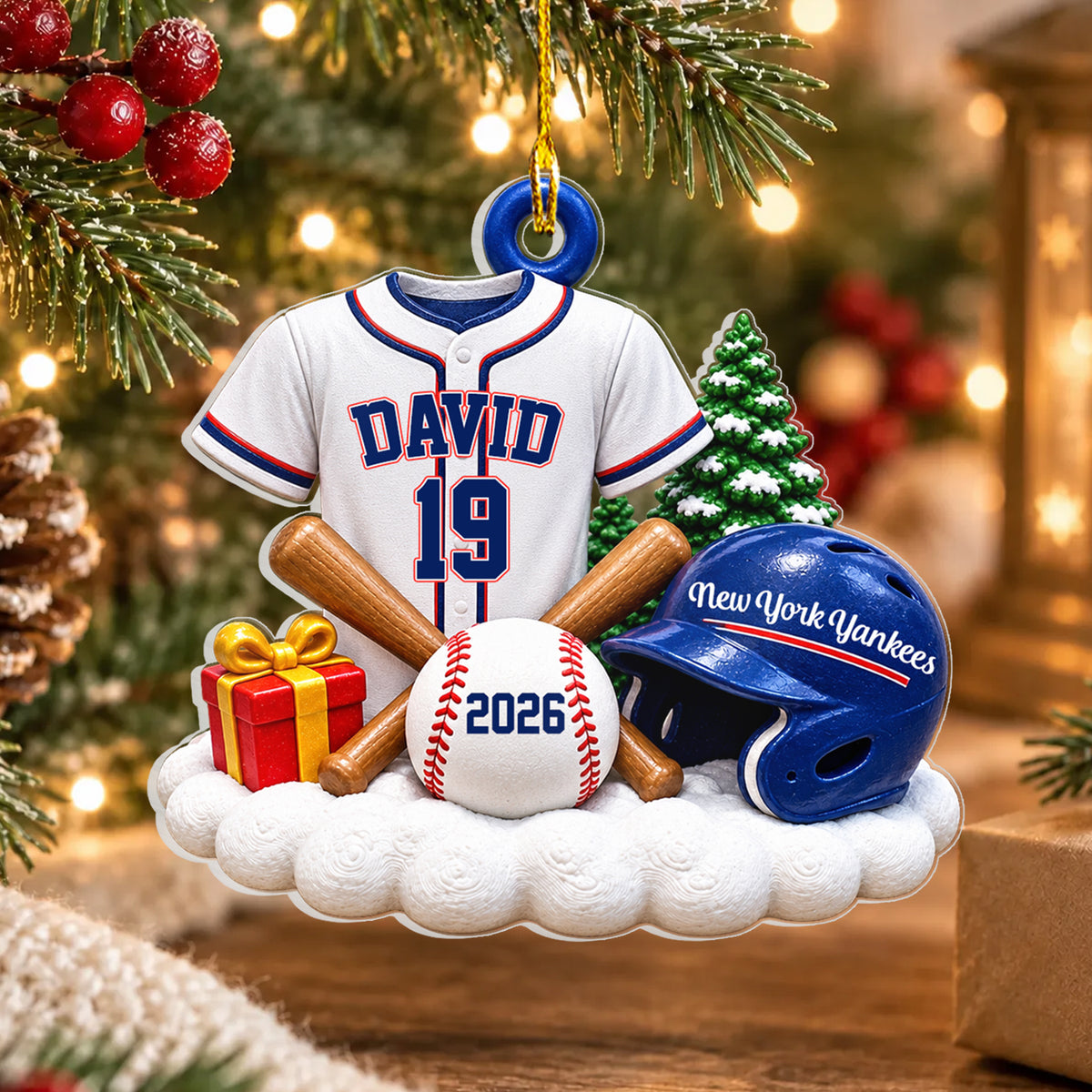 Baseball Uniform - Personalized Acrylic Ornament, Christmas Ornament for Players