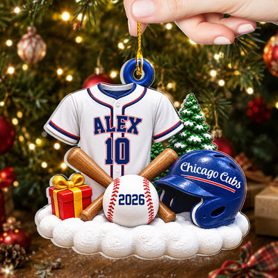 Baseball Uniform - Personalized Acrylic Ornament, Christmas Ornament for Players