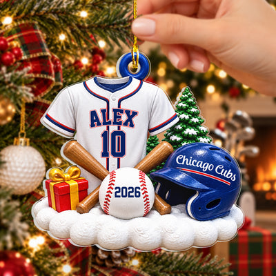 Baseball Uniform - Personalized Acrylic Ornament, Christmas Ornament for Players