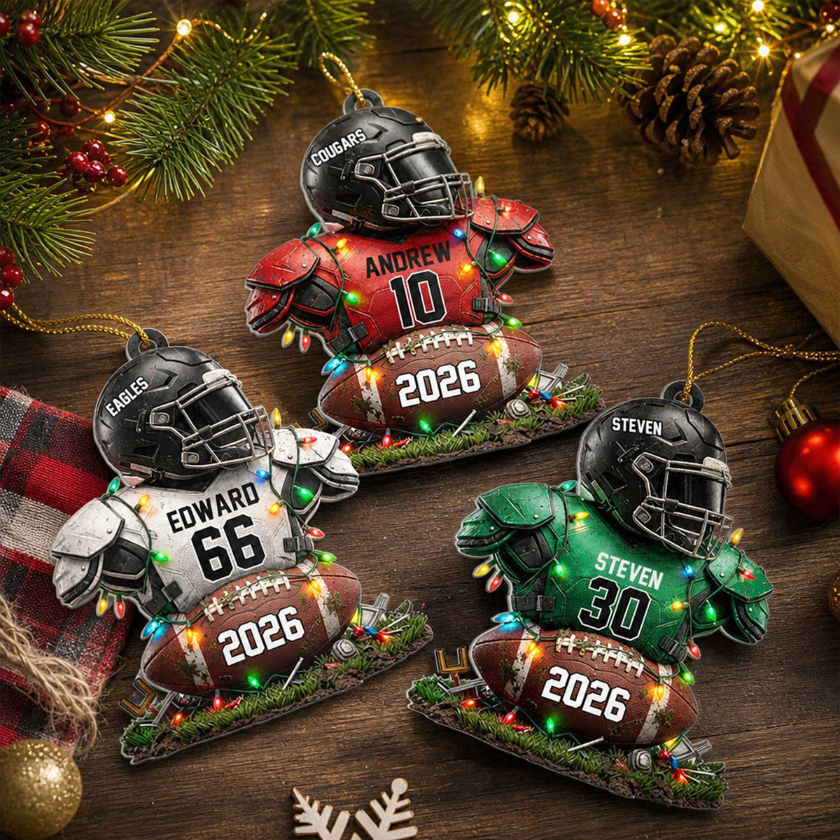 Football Is My Therapy -  Personalized Acrylic Ornament, Football Gift, Custom Team Jersey Keepsake, Senior Night Gift For Son