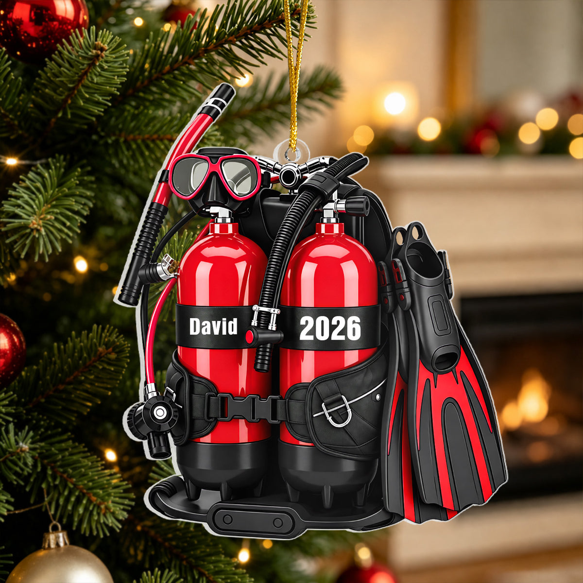 Scuba Diving- Personalized Acrylic Ornament, Diver Christmas Decoration