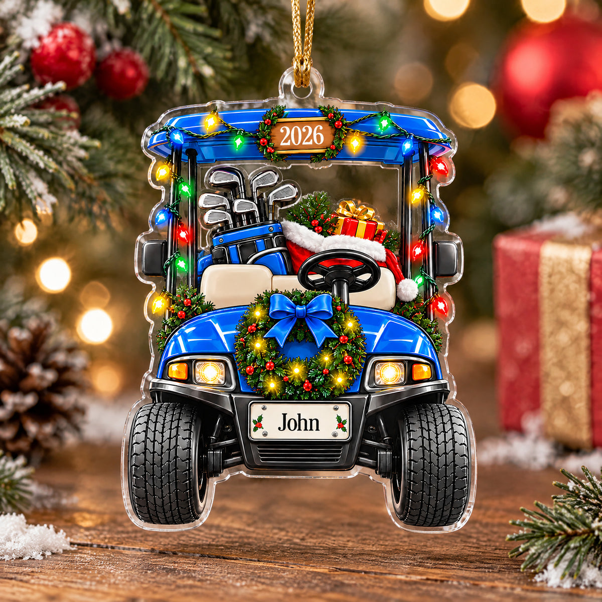 Christmas Golf Bag- Personalized Acrylic Ornament, Gift For Golfer Husband Dad Grandpa