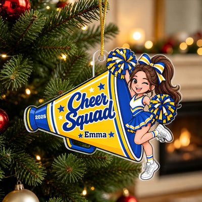 Cheer All Day, Sparkle All Season - Personalized Acrylic Ornament, Gift For Cheerleader