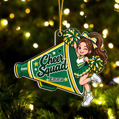Cheer All Day, Sparkle All Season - Personalized Acrylic Ornament, Gift For Cheerleader