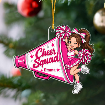 Cheer All Day, Sparkle All Season - Personalized Acrylic Ornament, Gift For Cheerleader