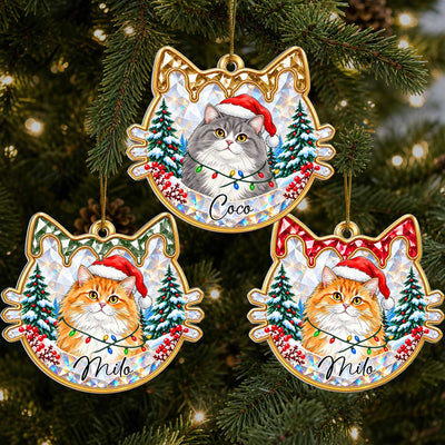 Your Favorite Furry Family Member -  Personalized Acrylic Ornament, Faux Crystal Pet Portrait