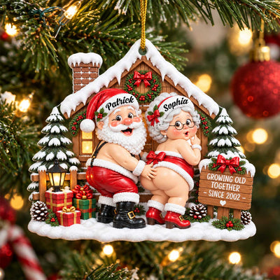 Personalized Acrylic Ornament Santa Couple – personalization preview