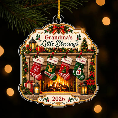 Grandma's Little Blessings- Personalized Acrylic Ornament, Grandma Gift, Nana Christmas Home Decor