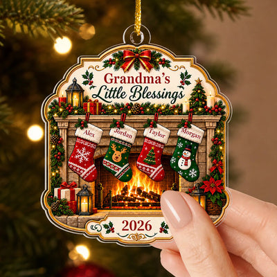 Grandma's Little Blessings- Personalized Acrylic Ornament, Grandma Gift, Nana Christmas Home Decor