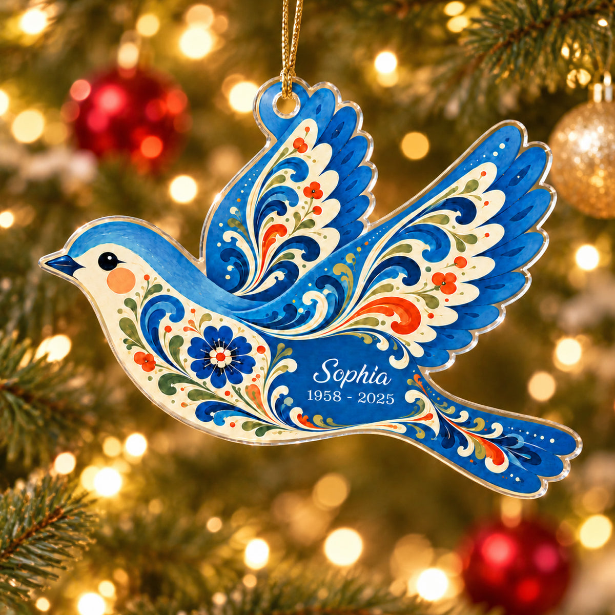 When A Hummingbird Appears, A Loved One Feels Near - Personalized Acrylic Ornament, Memorial Gift