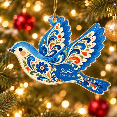 When A Hummingbird Appears, A Loved One Feels Near - Personalized Acrylic Ornament, Memorial Gift