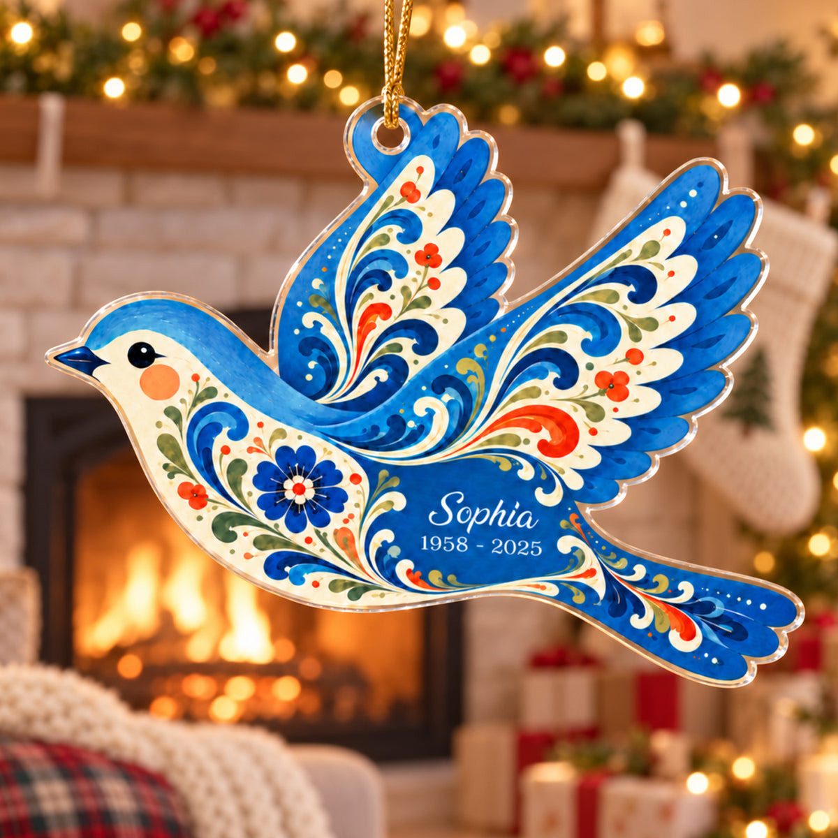 When A Hummingbird Appears, A Loved One Feels Near - Personalized Acrylic Ornament, Memorial Gift