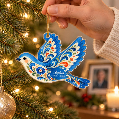 When A Hummingbird Appears, A Loved One Feels Near - Personalized Acrylic Ornament, Memorial Gift