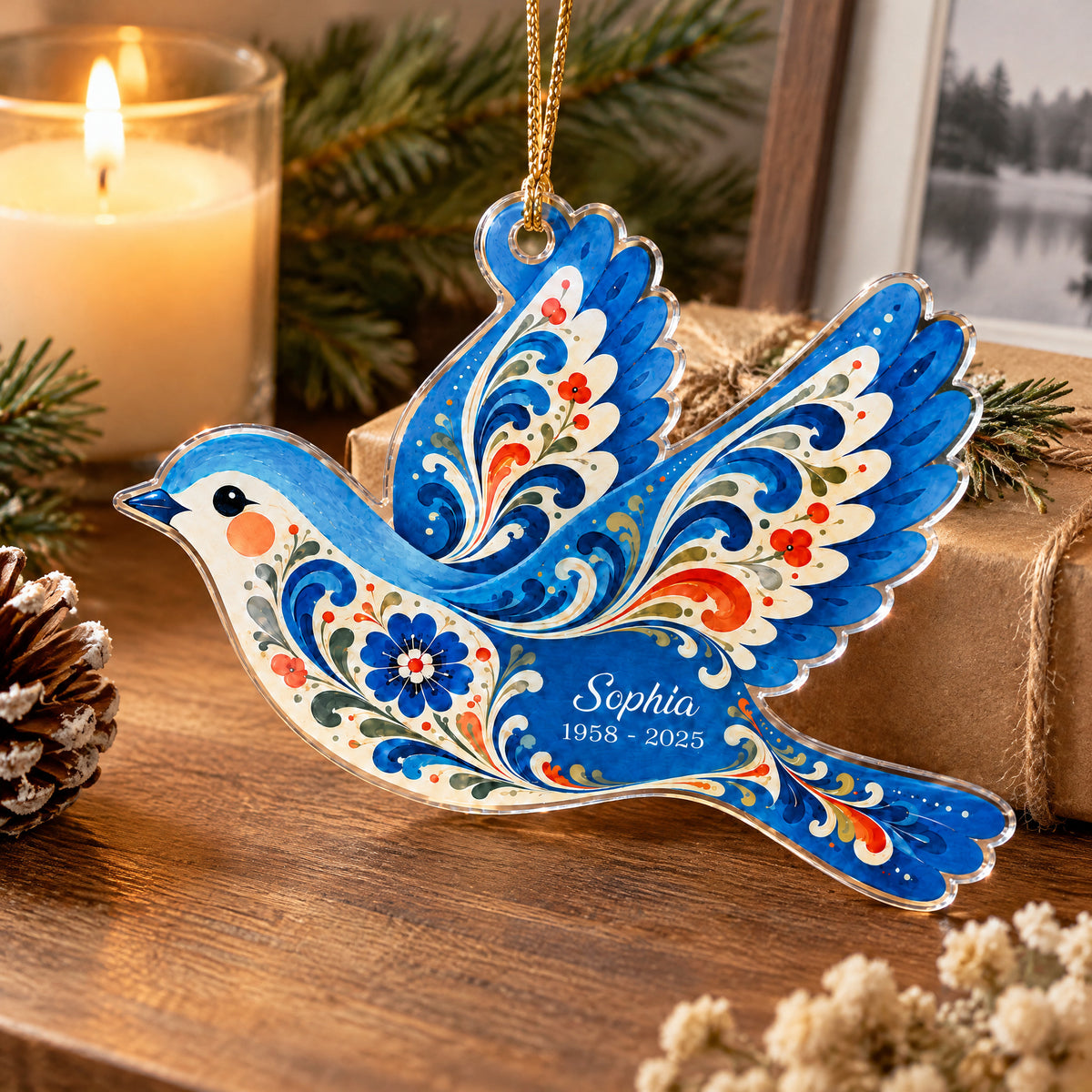 When A Hummingbird Appears, A Loved One Feels Near - Personalized Acrylic Ornament, Memorial Gift