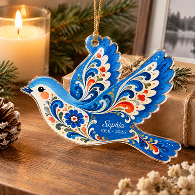 When A Hummingbird Appears, A Loved One Feels Near - Personalized Acrylic Ornament, Memorial Gift