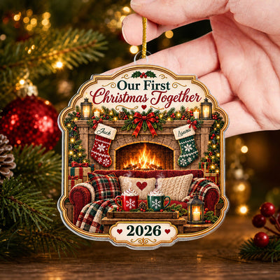 Our First Christmas Together - Personalized Acrylic Ornament, Christmas Couple Gift