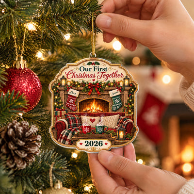 Our First Christmas Together - Personalized Acrylic Ornament, Christmas Couple Gift