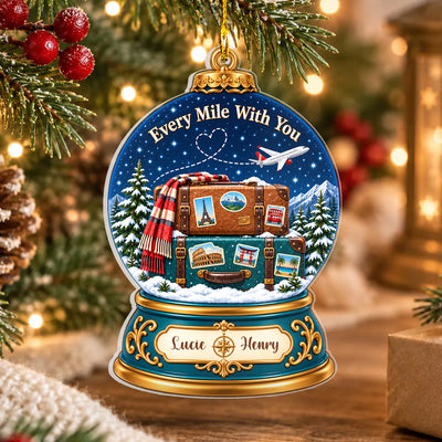 Personalized acrylic snow globe ornament – personalization preview