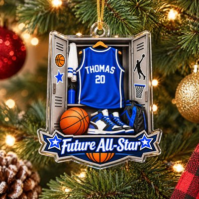 Basketball Locker Room Jersey- Personalized Acrylic Ornament, Christmas Gift For Son, Grandson