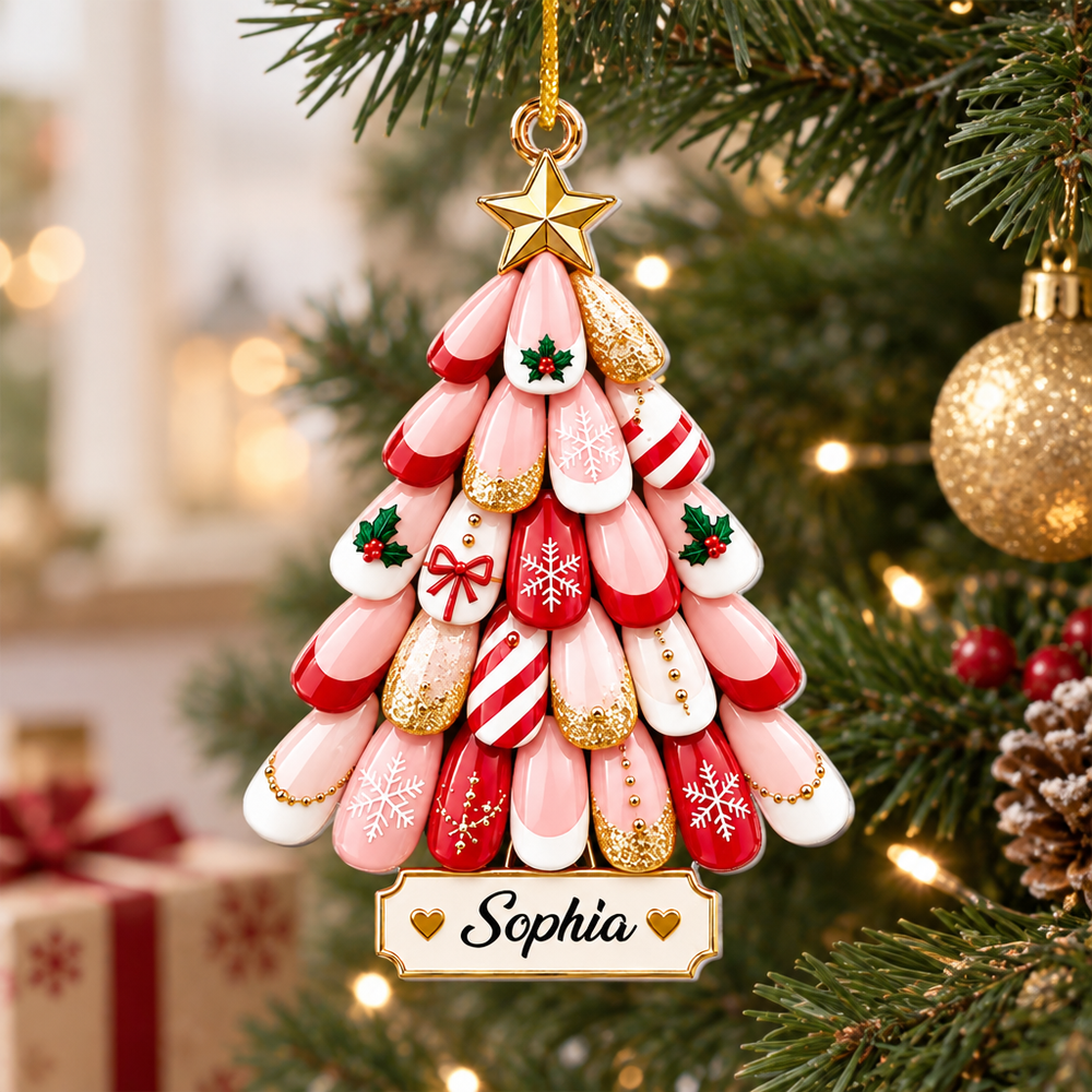 Personalized Nail Tech Acrylic Christmas Ornament - CustomizeAF™