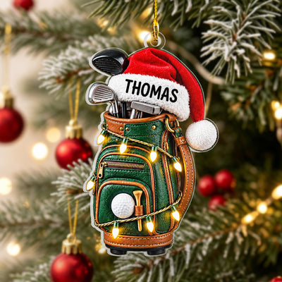 Golf Bag Christmas - Personalized Acrylic Ornament, Gift For Golf Lovers, Golf Bag Gift Ornament