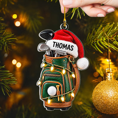 Golf Bag Christmas - Personalized Acrylic Ornament, Gift For Golf Lovers, Golf Bag Gift Ornament