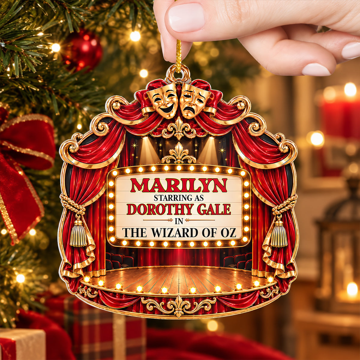 Your Name Starring As Custom Character - Personalized Acrylic Ornament, Custom Theater Cast Christmas Acrylic Keepsake