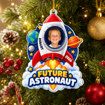 Future Astronaut - Personalized Acrylic Ornament, Custom Name Rocket Ship Acrylic Ornament, Gift for Kids