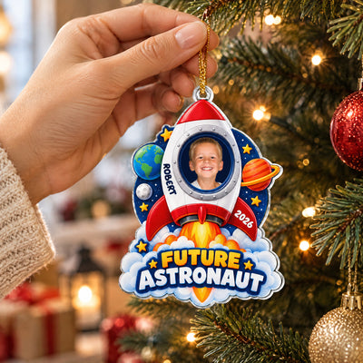 Future Astronaut - Personalized Acrylic Ornament, Custom Name Rocket Ship Acrylic Ornament, Gift for Kids