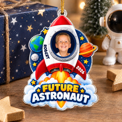 Future Astronaut - Personalized Acrylic Ornament, Custom Name Rocket Ship Acrylic Ornament, Gift for Kids