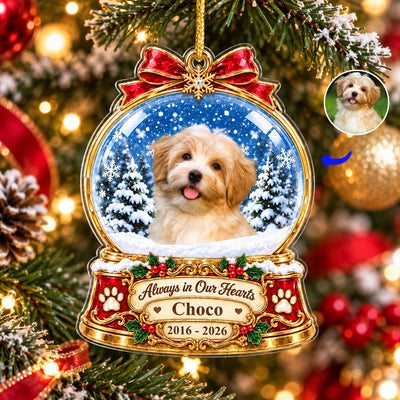 Christmas In Heaven - Personalized Acrylic Ornament, Custom Snow Globe Pet Memorial, Christmas Gift