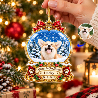 Christmas In Heaven - Personalized Acrylic Ornament, Custom Snow Globe Pet Memorial, Christmas Gift