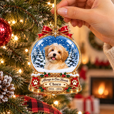 Christmas In Heaven - Personalized Acrylic Ornament, Custom Snow Globe Pet Memorial, Christmas Gift