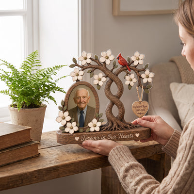 Miss You Forever And Always - Personalized Acrylic Plaque, Forever In Our Hearts Cardinal Remembrance Decor