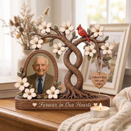 Miss You Forever And Always - Personalized Acrylic Plaque, Forever In Our Hearts Cardinal Remembrance Decor